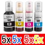 20 Pack Compatible Epson T542 Ink Bottle Set (5BK,5C,5M,5Y)