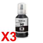 3 x Compatible Epson T542 Black Ink Bottle