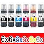 30 Pack Compatible Epson T552 Ink Bottle Set (5BK,5PBK,5C,5M,5Y,5GY)