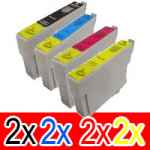 8 Pack Compatible Epson T0751 T0752 T0753 T0754 Ink Cartridge Set (2B,2C,2M,2Y)