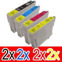 8 Pack Compatible Epson T0751 T0752 T0753 T0754 Ink Cartridge Set (2B,2C,2M,2Y)