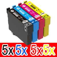 20 Pack Compatible Epson 604XL Ink Cartridge Set (5BK,5C,5M,5Y) High Yield