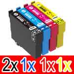 5 Pack Compatible Epson 604XL Ink Cartridge Set (2BK,1C,1M,1Y) High Yield