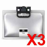 3 x Compatible T12J Black Ink Pack High Yield for Epson