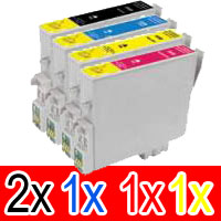 5 Pack Compatible Epson 138 T1381 T1382 T1383 T1384 Ink Cartridge Set (2BK,1C,1M,1Y) High Yield