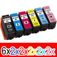 16 Pack Compatible Epson 312XL Ink Cartridge Set (6BK,2C,2M,2Y,2LC,2LM) High Yield