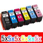 30 Pack Compatible Epson 312XL Ink Cartridge Set (5BK,5C,5M,5Y,5LC,5LM) High Yield