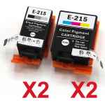 4 Pack Compatible Epson 215 Ink Cartridge Set (2BK,2CL)