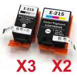 5 Pack Compatible Epson 215 Ink Cartridge Set (3BK,2CL)