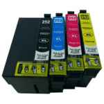 4 Pack Compatible Epson 252XL Ink Cartridge Set (1B,1C,1M,1Y) High Yield