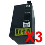 3 x Compatible Epson 254XL Black Ink Cartridge Extra High Yield