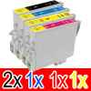 5 Pack Compatible Epson 220XL Ink Cartridge Set (2BK,1C,1M,1Y) High Yield