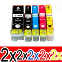 10 Pack Compatible Epson 410XL Ink Cartridge Set (2BK,2PBK,2C,2M,2Y) High Yield