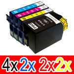 10 Pack Compatible Epson 702XL Ink Cartridge Set (4BK,2C,2M,2Y) High Yield