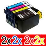 8 Pack Compatible Epson 702XL Ink Cartridge Set (2BK,2C,2M,2Y) High Yield