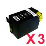 3 x Compatible Epson 702XL Black Ink Cartridge High Yield