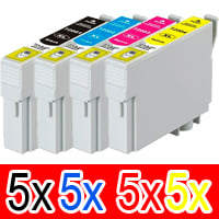 20 Pack Compatible Epson 711XXL Ink Cartridge Set (5BK,5C,5M,5Y)