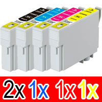 5 Pack Compatible Epson 711XXL Ink Cartridge Set (2BK,1C,1M,1Y)