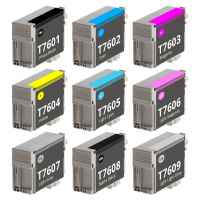 9 Pack Compatible Epson T7601-T7609 760 Ink Cartridge Set