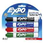 Expo Whitboard Marker Low Odor Bullet Assorted Pack of 4