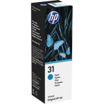 1 x Genuine HP 31 Cyan Ink Bottle 1VU26AA