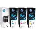4 Pack Genuine HP 32XL 31 Ink Bottle Set (1BK,1C,1M,1Y) 1VV24AA 1VU26AA 1VU27AA 1VU28AA