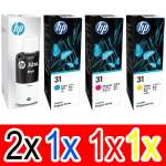 5 Pack Genuine HP 32XL 31 Ink Bottle Set (2BK,1C,1M,1Y) 1VV24AA 1VU26AA 1VU27AA 1VU28AA