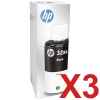 3 x Genuine HP 32XL Black Ink Bottle 1VV24AA