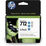 1 x Genuine HP 712 Cyan 3-Pack Ink Cartridge 3ED77A