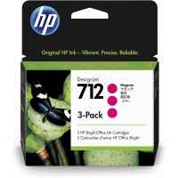 1 x Genuine HP 712 Magenta 3-Pack Ink Cartridge 3ED78A