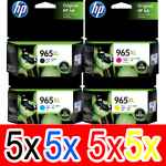 20 Pack Genuine HP 965XL Ink Cartridge Set (5BK,5C,5M,5Y) 3JA84AA 3JA81AA 3JA82AA 3JA83AA