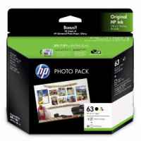 1 x Genuine HP 63 Black & Colour Ink Cartridge Value Pack 3JR59A