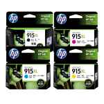 4 Pack Genuine HP 915XL Ink Cartridge Set (1BK,1C,1M,1Y) 3YM22AA 3YM19AA 3YM20AA 3YM21AA