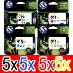 20 Pack Genuine HP 915XL Ink Cartridge Set (5BK,5C,5M,5Y) 3YM22AA 3YM19AA 3YM20AA 3YM21AA