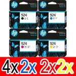 10 Pack Genuine HP 924 Ink Cartridge Set (4BK,2C,2M,2Y) 4K0U6NA 4K0U3NA 4K0U4NA 4K0U5NA