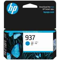 1 x Genuine HP 937 Cyan Ink Cartridge 4S6W2NA