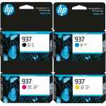 4 Pack Genuine HP 937 Ink Cartridge Set (1BK,1C,1M,1Y) 4S6W5NA 4S6W2NA 4S6W3NA 4S6W4NA