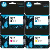 4 Pack Genuine HP 937 Ink Cartridge Set (1BK,1C,1M,1Y) 4S6W5NA 4S6W2NA 4S6W3NA 4S6W4NA