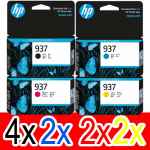 10 Pack Genuine HP 937 Ink Cartridge Set (4BK,2C,2M,2Y) 4S6W5NA 4S6W2NA 4S6W3NA 4S6W4NA