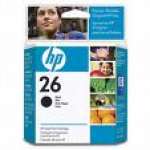 1 x Genuine HP 26 Black Ink Cartridge 51626AA