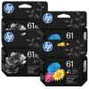 4 Pack Genuine HP 61XL Black & 61 Colour Ink Cartridge Set (2BK,2C) C0PA4AA C0PA5AA