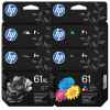 6 Pack Genuine HP 61XL Black & 61 Colour Ink Cartridge Set (3BK,3C) C0PA4AA C0PA5AA