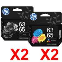 4 Pack Genuine HP 63/65 Black & Colour Ink Cartridge Set (2BK,2C) B7RT3AA B7RT2AA
