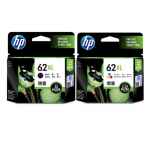 2 Pack Genuine HP 62XL Black & Colour Ink Cartridge Set (1BK,1C) C2P05AA C2P07AA