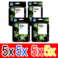 20 Pack Genuine HP 940XL Ink Cartridge Set (5BK,5C,5M,5Y) C4906AA C4907AA C4908AA C4909AA