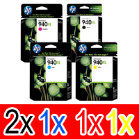 5 Pack Genuine HP 940XL Ink Cartridge Set (2BK,1C,1M,1Y) C4906AA C4907AA C4908AA C4909AA