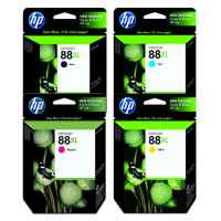 4 Pack Genuine HP 88XL Ink Cartridge Set (1BK,1C,1M,1Y) C9396A C9391A C9392A C9393A