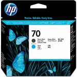 1 x Genuine HP 70 Matte Black & Cyan Printhead C9404A