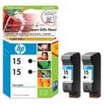 1 x Genuine HP 15 Black Ink Cartridge Twin Pack CC626AA