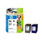 1 x Genuine HP 56 & 57 Black & Colour Ink Cartridge Combo Pack CC629AA